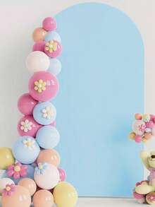 One Light Blue Arched Backdrop Cloth And Arched Cover, With Double-Sided Stretch Fabric Arched Background, Sized 65*150 Cm / 80*180 Cm / 100*200 Cm / 120*220 Cm. It Is Perfectly Suitable For Festival Decorations Such As Wedding And Birthday Party Arch Decorations, Graduation Ceremonies, Mother's Day, Halloween, Christmas, And Banquet Decorations (The Arch Is Not Included, Only The Cloth Backdrop Is Included). - Blue - View 7