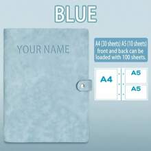 Personalized Name Customization-A4, A5 Notebook Binder, Bill Document Cover File Book, Suitable For A4, A5 Filling Paper Personal Planner Binder With Magnetic Closure, School Supplies, Back To School