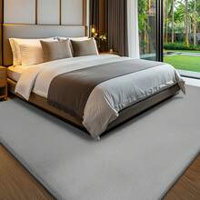 Sour Lemon Weicher Wohnzimmerteppich 200x300cm, glatter Kurzflor Teppich, rutschfeste Unterseite, moderner luxuriöser Dekorteppich für Schlafzimmer, Wohnzimmer und Bücherzimmer - Hellgrau - Übersicht 7