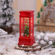 LED Illuminated Christmas Telephone Booth Ornament, Resin Indoor Snowman Christmas Tree Decor, Christmas Party Decoration, Xmas Lighting Up Toys And Gifts,Christmas - Multicolor - View 19
