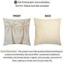1 funda de cojín moderno y minimalista con diseño de palmera, estampado en 2D de palmeras blancas de 18" x 18", lavable a máquina, para sofá/decoración de la habitación, sin relleno incluido