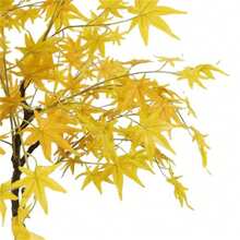 Künstlicher Ahornbaum, 120 cm, gelb, große künstliche Pflanze im Topf für drinnen und draußen, japanischer Ahornbaum, täuschend echt aussehende Kunstpflanze, Innendekoration für Zuhause, Hochzeit, Party, Garten, Büro - 1.2 Beige Ahorn - Übersicht 4