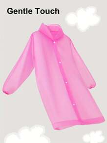 1 stuk herbruikbare regenjas met capuchon voor jongens en meisjes - casual, lange mouwen, outdoor regenponcho