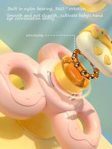3件婴儿吸盘旋转乐益智玩具0-3岁4朵花旋转陀螺趣味淋浴旋转乐可咬培养婴儿手眼协调能力