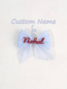 1 pièce Nœud de cheveux en maille personnalisé pour filles, pince à cheveux avec nœud strass. Petite épingle à cheveux rose et blanche pour tresser les cheveux. Accessoires de cheveux mignons et doux pour filles, cadeau