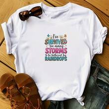 DTF Heat Transfer For T-Shirts, "I've Survived Too Many Storms" Inspirational Iron-On Patch, Leopard Print Western Floral Design, DIY Sublimation Decal For Shirts, Hoodies, Tote Bags, Ready To Press - Multicolor - View 7