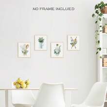 Boho Kitchen Wall Decor Sage Green Plants Botanical Prints Eucalyptus Leaves Wall Art Minimalist Dining Room Artwork, Set Of 4 Pictures, 8''x10'', UNFRAMED,6911313 - 薄荷綠 - 查看 8