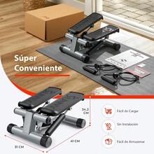 Mini Stepper para Ejercicio en Casa Maquina de Ejercicio de Escaleras con Faja de Resistencia Movimiento Twist Opcional y Conexion con la App SunnyFit Gratis