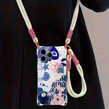 Funda para teléfono (1 unidad): Funda moderna a prueba de golpes en las cuatro esquinas con correa cruzada para colgar al cuello. Suave y compatible con las series 12, 13, 14, 15, 16 Pro y Pro Plus. Diseño novedoso. - Blanco marfil - Ver 1
