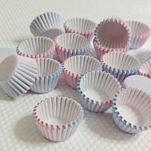 迷你蛋糕纸杯蛋糕衬垫、烘焙纸杯蛋糕杯、一次性烘焙模具 - 粉紅 藍漸層色 - 查看 8