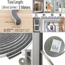 SelfAdhesive Pile Weather Stripping Seal For Sliding Windows And Door Frames 16.5ft X 11 32 Inch Grey - Gray - View 1
