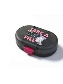 1 个椭圆形药盒、六格便携式药盒、迷你药盒、印有药品的便携式珠宝和药盒、存放在不同区域、带有字母徽标的个性化创意礼品、装饰性旅行药盒和独特设计的盒子适合旅行和户外活动、包袋、 - 彩色 - 查看 10