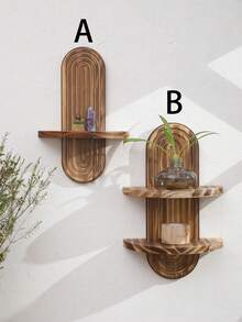 1 件/2 件几何壁挂式搁板、木质浮动搁板、用于壁挂式储物的质朴木质搁板、用于卧室厨房的壁挂式木质展示架、用于马桶上方壁挂式搁板的浮动搁板小型壁挂式农舍装饰 - 波西米亚风浮动壁挂式储物和展示架，适用于浴室、卧室、厨房、入口通道、农舍家居装饰、春夏墙壁装饰