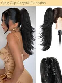 Fermaglio per coda di cavallo, estensione per coda di cavallo da 22 pollici per donne, multi-strato, estensioni sintetiche per capelli, accessori per capelli adatti per uso quotidiano