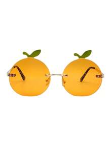 decorativas con forma de naranja, diseño de fruta, con accesorios de metal, adecuadas para mujeres con forma asimétrica