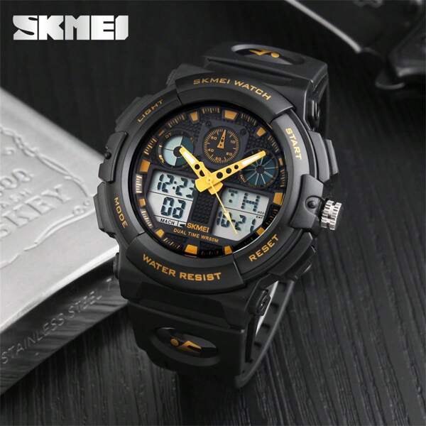 Skmei SKMEI Men'S Youth Digital Analog Sports Watch - Water Resistant Multifunctional, Stylish Electronic Watch For Teens & Students, Casual Outdoor Fitness