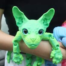 1 件 50 厘米/19.69 英寸 3D 打印巨型狮身人面像猫雕像，无毛猫家居装饰，逼真的仿真眼睛，全身可活动关节，彩虹系列猫装饰，节日装饰礼物，圣诞节，万圣节装饰，猫爱好者的完美礼物 - 彩色 - 查看 3