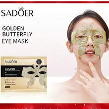 5pcs/Pack Collagen/Cherry Blossom Water Gel Eye Masks, Moisturizing & Nourishing Gel Eye Patches, Tightening Skin, Fading Dark Circles & Fine Lines, Brightening Complexion - Gold - View 2