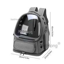 NetHong Astronaut Window Dog Cat Pet Travel Bag Carrier Breathable Transparent Backpack - Gray B - View 4