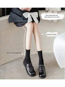 3 双/6 双/9 双女士休闲袜，中筒袜，均码，冰丝袜，两种穿法，瘦腿修长，百搭