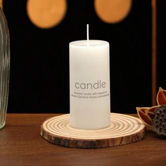 1pc Cylindrical Pure White Scented Candle, Simple Style, Suitable For Easter And Other Festivals