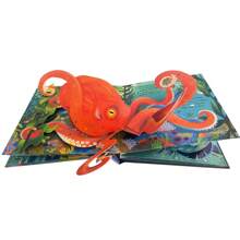 Lachilly Usborne Pop-Up Ocean 3D Flap Cărți ilustrate în limba engleză pentru educație timpurie a copiilor Carte de cunoaștere a animalelor Cărți cu povești de culcare pentru copii