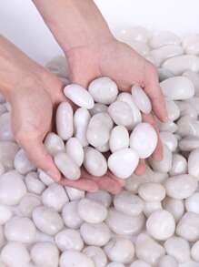 Pebles decorativos blancos adecuados para jardines y hogares - Piedra natural pulida de 2-3cm, adecuados como macetas de flores, jarrones, acuarios, peceras y decoraciones navideñas para interiores y exteriores. Muy adecuadoscomo piedra pavimentada para terrazas, balcones y jardines de patios.