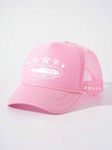 1 Stück Herren Outdoor Baseballcap mit fünfzackigem Stern Stickmuster und Netzstoff, verstellbarer Sonnenschutz Lässig Hut für Frühling Herbst Reisen Strand, Urlaub, Y2K Stil, geeignet als Valentinstagsgeschenk