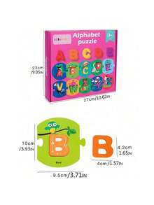 Montessori Wooden ABC & Number Puzzles - Engaging Preschool Learning Flashcards With Animal Fun - Multicolor - View 7