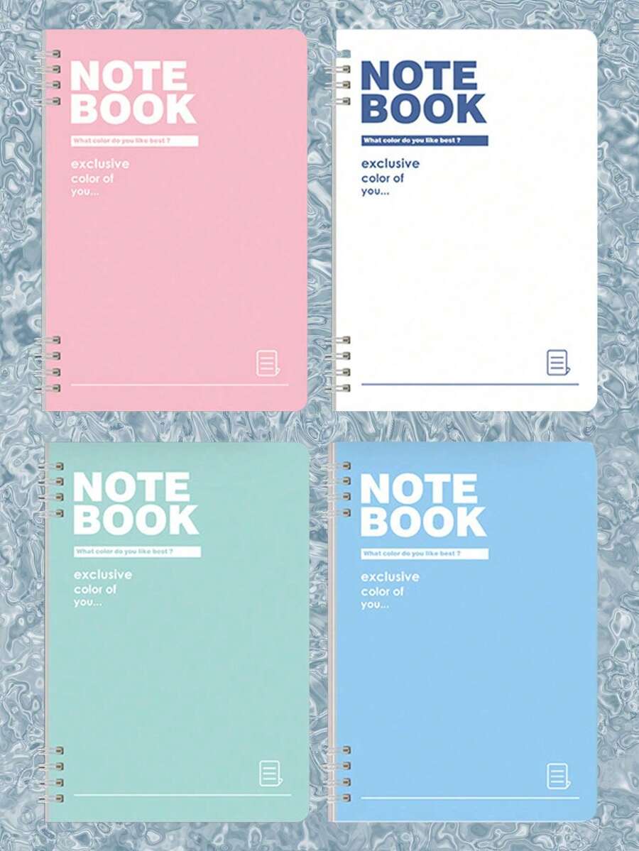 1/4件A5线圈笔记本，厚实，舒适，波纹图案，可爱A5线圈笔记本 - 彩色 - 查看 1