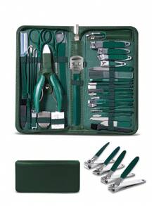 Kit Profissional de Cortadores de Unha, Conjunto de Manicure, Ferramentas de Cuidados com os Pés, Conjunto de Cuidados com as Unhas em Aço Inoxidável para Homens e Mulheres, Presente, Adequado para Ferramentas de Manicure de Viagem