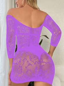 Sexy Lingerie, One-Piece Jacquard, Cutout, See-Through Tight, Body-Hugging Skirt, High-Elasticity Mesh Jacket