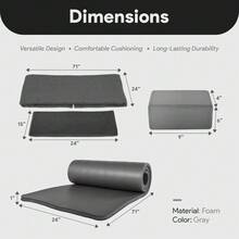 Local Delivery 7-Piece Yoga Equipment Set With Multiple Colors - Yoga Mat With Carrying Strap, 2 Yoga Blocks, Yoga Mat Towel, Yoga Hand Towel, Yoga Strap And Yoga Knee Pad - 灰色的 - 查看 4