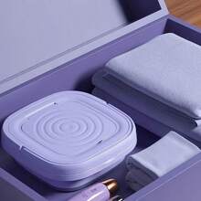 A Small, Portable, Foldable Washing Machine Is Suitable For Travel In A Car Or For Storing In A Dormitory. It Does Not Take Up Space And Can Be Placed In A Small Space. A Small Washing Machine For Washing Underwear And Socks Alone, A Small Household Appliance That Is Easy To Carry