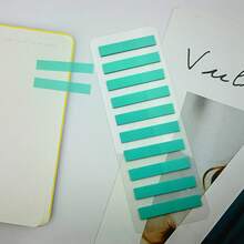 1套/200張純色透明便利貼，8mm超薄索引標籤，閱讀標記貼，學生書籍分類貼紙，辦公室必備文件標籤文具用品 - 45*8mm純色 - 查看 10