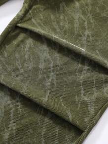 Men's Loose Pleated Wide Leg Straight Corduroy Casual Pants