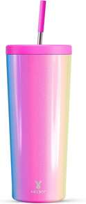 24 Oz Insulated Tumbler With Lid And Straw, Stainless Steel Vacuum Insulated Tumbler, Keeps Cold For 24 Hours, 100% Leak Proof, Fits In Car Cup Holder (Kiss) - Carnival - View 1