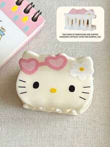 Sanrio Sanrio 1/2pcs Kt Cat Hair Claw,Claw Plastic Hair Clips, Fashion Versatile, High-End Elegant, Minimalist Solid Color Hair Accessories Suitable For Daily Casual, Party, Commuting, Vacation, Washing Face, Makeup, Outfit Hair Jaw Clip Hair Clamps Hair Clutch Hair Catcher Clip, Claw Clip