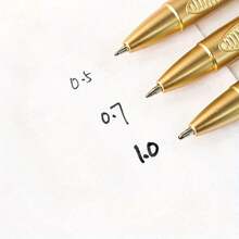 10 支黑色和金色圆珠笔 - 0.5 毫米/0.7 毫米/1.0 毫米细笔尖，大容量，适合办公室使用，黑色哑光笔适用于书写、签名、考试（随机包装） - 彩色 - 查看 6