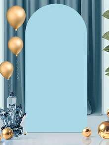 One Light Blue Arched Backdrop Cloth And Arched Cover, With Double-Sided Stretch Fabric Arched Background, Sized 65*150 Cm / 80*180 Cm / 100*200 Cm / 120*220 Cm. It Is Perfectly Suitable For Festival Decorations Such As Wedding And Birthday Party Arch Decorations, Graduation Ceremonies, Mother's Day, Halloween, Christmas, And Banquet Decorations (The Arch Is Not Included, Only The Cloth Backdrop Is Included). - Blue - View 5