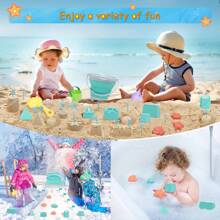 Children's Beach Toys Sand Mold Set, Sandbox Toys For Toddlers & Kids, Travel Sand Toys, Sand Castle Toys, Suitable For 3-10 Years Old Kids, Christmas, Halloween, Snowplay (Random Color)