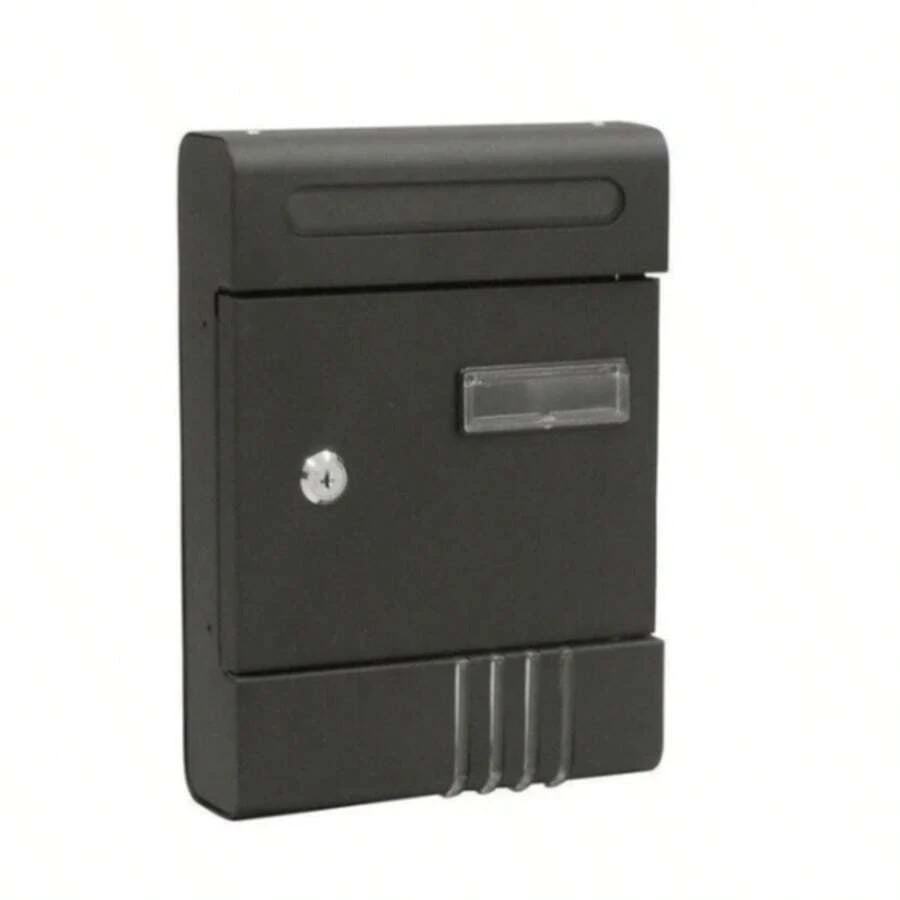 STARLEY - Buzón Exterior de Pared con Cerradura y Llave | Buzón Metálico Impermeable para Cartas y Paquetes Pequeños, Estilo Moderno, Fácil de Instalar, 3 Colores: Blanco, Negro y Gris , 205X65X291mm - Negro - Ver 1