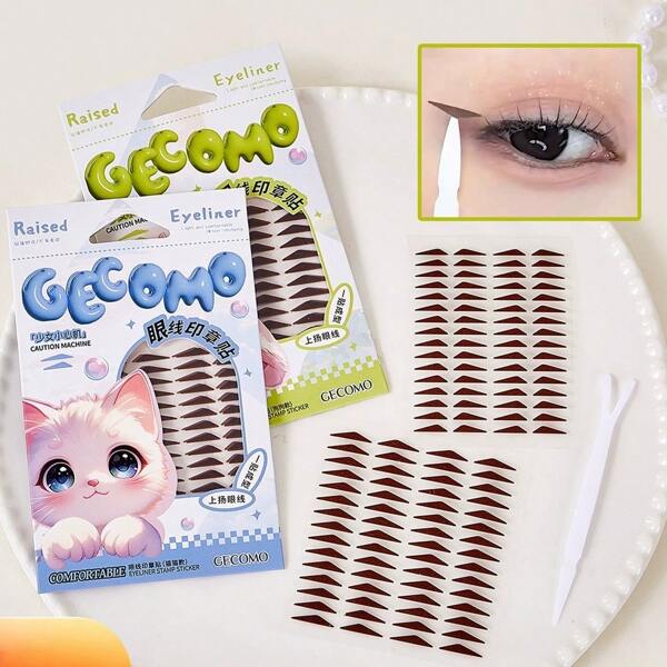 120 Stickers/Box Of Eyeliner Seal Stickers For Beginners One Stick Molded Waterproof And Sweat Resistant Fitting Adjustable Eye Eyeliner Sticker