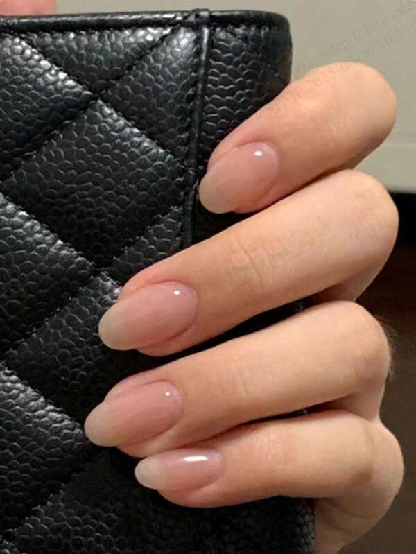 Monina 24 قطعة ملصقات أظافر بألوان عارية طبيعية، بتصميم بسيط وأنيق، مناسبة للارتداء اليومي، لوازم الأظافر