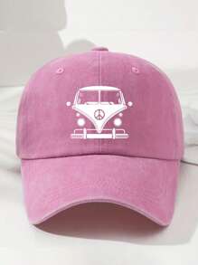 1pc Unisex Vintage Washed Baseball Cap, Classic Car Design Truck Driver Hat, Polyester Material, Adjustable Size Dad Hat, Handwashable, Suitable For Spring/Summer Sports And Outdoor Activities - Streetwear Baseball Cap