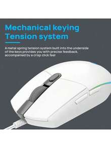 Logitech Wired Mouse G102 Mechanical Esports Lightweight, RGB Lighting Effects, Portable, Classic Design, Comfortable Grip, Suitable For Medium & Small Hands, White