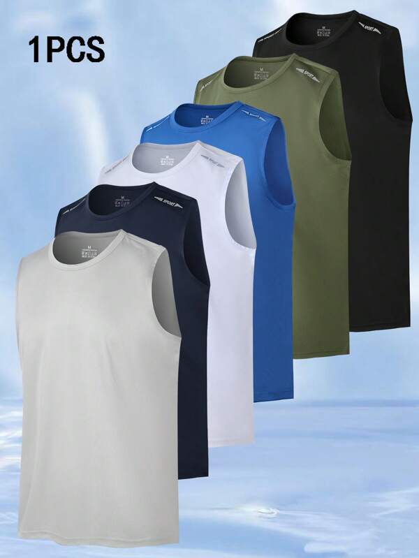 Sleeveless Breathable Basketball Jersey, Quick Drying Loose Fit Tank Top For Men, Summer Sports Training Fitness Running