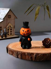 1pc New Halloween Pumpkin Man Holiday Party Home Desktop Decorations, Ghost Figurines, Resin Small Ornaments