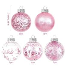 10 Pcs Clear Christmas Ball Ornaments, Champagne Gold Shatterproof Decorative Hanging Ball Ornament With Stuffed Delicate Decorations, Xmas Tree Balls For Christmas Holiday Party