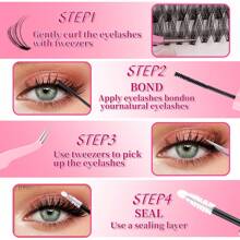 600 Clusters 80D-100D Extreme Volume Lash Extensions D Curl DIY Professional Lash Clusters Magnetic Density Tray Stage-Ready Fluffy Lashes Kit - DIY-jMS-222+Pink Tools - View 5